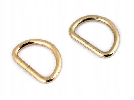 Półkole metalowe 20mm / 3mm złote jasne