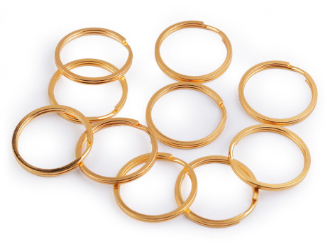 Kółko sprężynujące do breloka i kluczy 30mm złote żółte