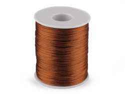 80-100m sznurek satynowy 1mm brązowy jasny