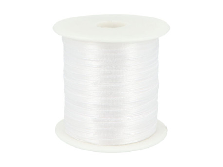 wstążka satynowa 3mm biała rolka 91m