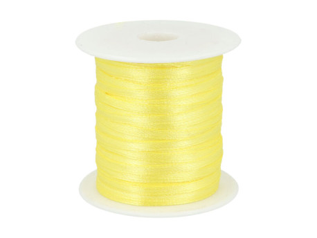 Wstążka satynowa 3mm rolka - cytrynowa 