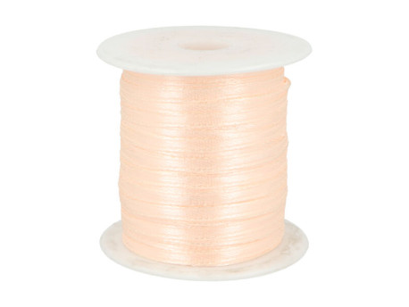 wstążka satynowa 3mm beż morelowy rolka 91m