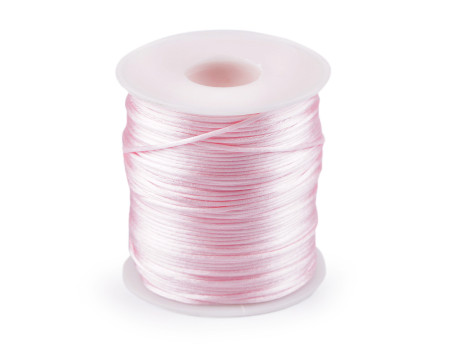 80-100m sznurek satynowy 1mm różowy jasny