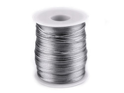 80-100m sznurek satynowy 1mm szary srebrny